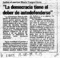 "La Democracia tiene el deber de autodefenderse".