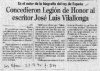 Concedieron legión de honor al escritor José Luis Vilallonga.