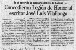 Concedieron legión de honor al escritor José Luis Vilallonga.