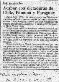 Acabar con dictaduras de Chile, Panamá y Paraguay.