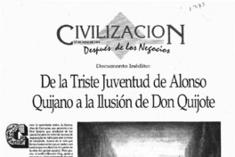 De la triste juventud de Alonso Quijano a la ilusión de Don Quijote