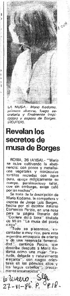 Revelan los secretos de musa de Borges.