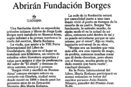 Abrirán Fundación Borges.