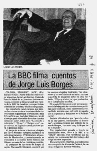 La BBC filma cuentos de Jorge Luis Borges