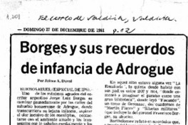 Borges y sus recuerdos de infancia de Adrogue