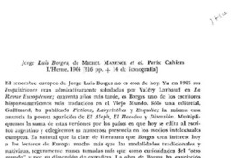 Jorge Luis Borges, de Michel Maxence