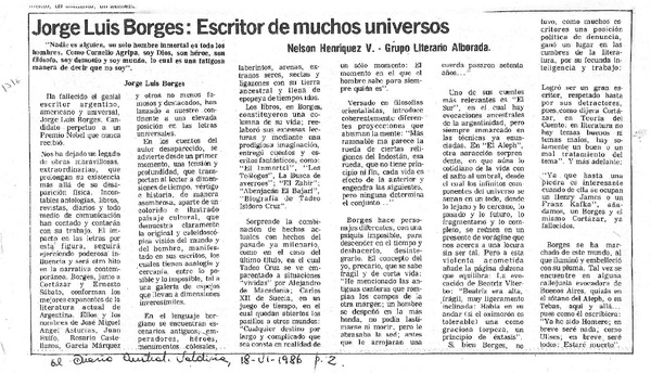 Jorge Luis Borges: escritor de muchos universos