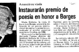 Instaurarán premio de poesía en honor a Borges.