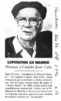 Exposición en Madrid, honran a Camilo José Cela.