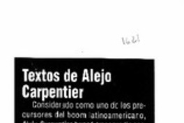 Textos de Alejo Carpentier.