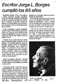 Escritos Jorge L. Borges cumplió los 85 años