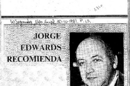 Jorge Edwards recomienda