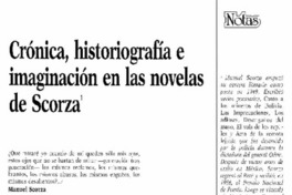 Crónica, historiografía e imaginación en las novelas de Scorza
