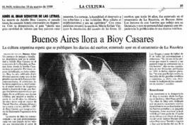 Buenos Aires llora a Bioy Casares
