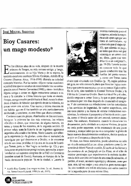 Bioy Casares: un mago modesto