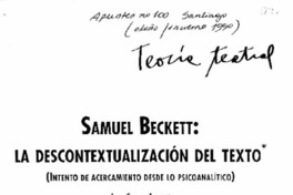 Samuel Beckett: la descontextualización del texto