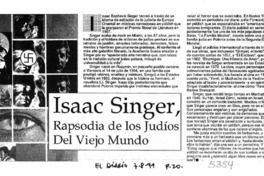 Isaac Singer, rapsodia de los judíos del viejo mundo.
