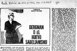 Bergman o el nuevo sabelianismo