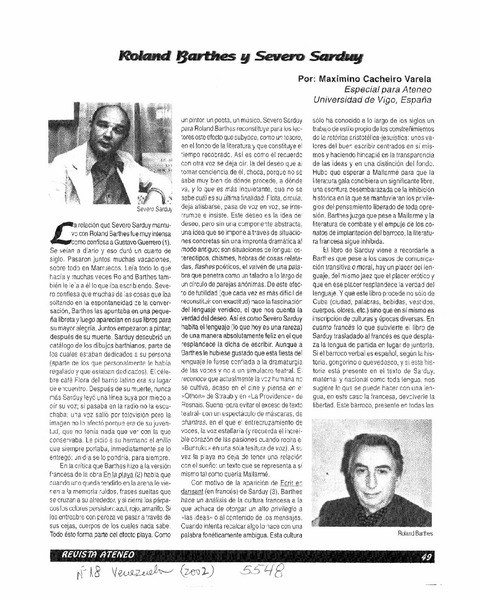 Roland Barthes y Severo Sarduy