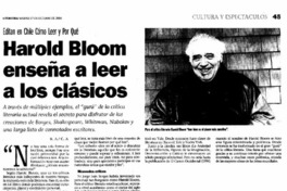 Harold Bloom enseña a leer a los clásicos