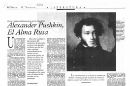Alexander Pushkin, el alma rusa