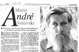 Murió André Siniavski