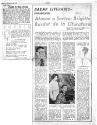 Atacan a Sartre: Brigitte Bardot de la literatura.