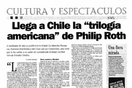Llega a Chile la "trilogía americana" de Philip Roth