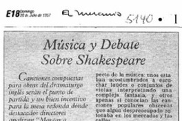 Música y debate sobre Shakespeare.