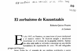 El Zorbaísmo de Kazantzakis