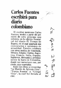 Carlos Fuentes escribirá para diario colombiano.