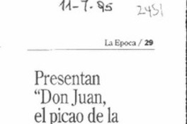 Presentan "Don Juan, el picao de la araña".
