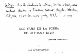 Dos fases de la poesía de Alfonso Reyes