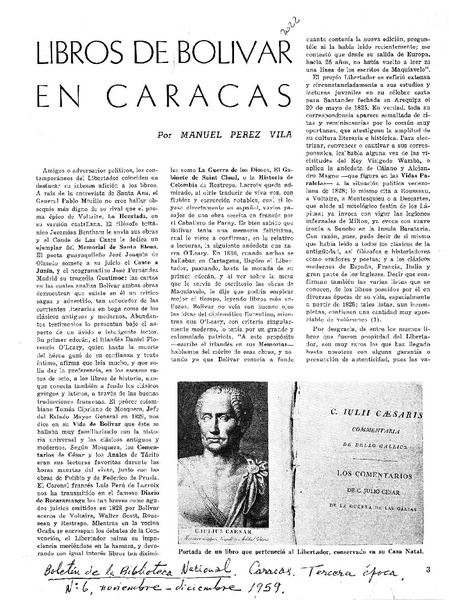 Libros de Bolívar en Caracas