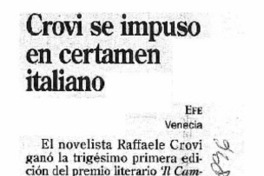 crovi se impuso en certamen italiano.