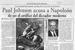 Paul Johnson acusa a Napoleón