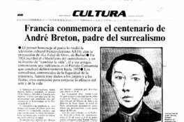 Francia conmemora el centenario de André Breton, padre del surrealismo.