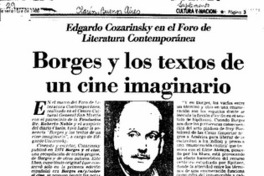 Borges y los textos de un cine imaginario