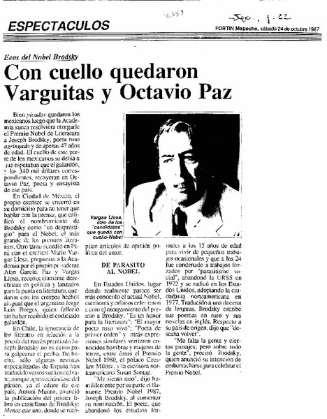 Con cuello quedaron Varguitas y Octavio Paz.