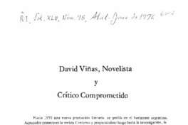 David Viñas, novelista y crítico comprometido.