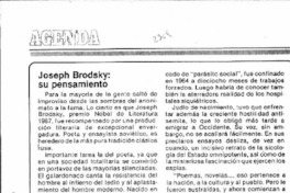 Joseph Brodsky: su pensamiento.
