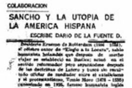 Sancho y la utopía de la América Hispana