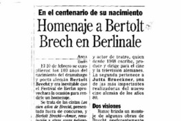 Homenaje a Bertolt Brecht en Berlinale.