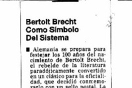 Bertolt Brecht como símbolo del sistema.