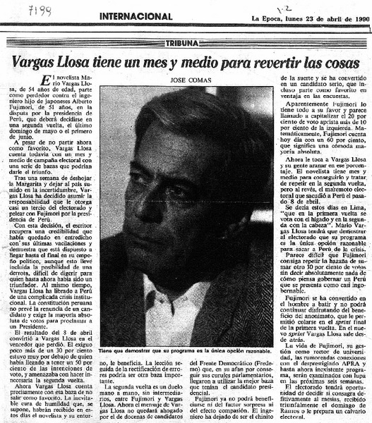 Vargas Llosa tiene un mes y medio para revertir las cosas