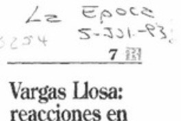 Vargas Llosa, reacciones en Lima por nacionalización.