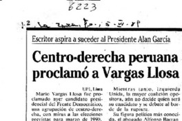 Centro-derecha peruana proclamó a Vargas Llosa.