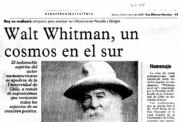 Walt Whitman, un cosmos en el sur