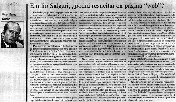 Emilio Salgari, ¿podrá resucitar en página "web"?