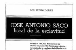 José Antonio Saco fiscal de la esclavitud